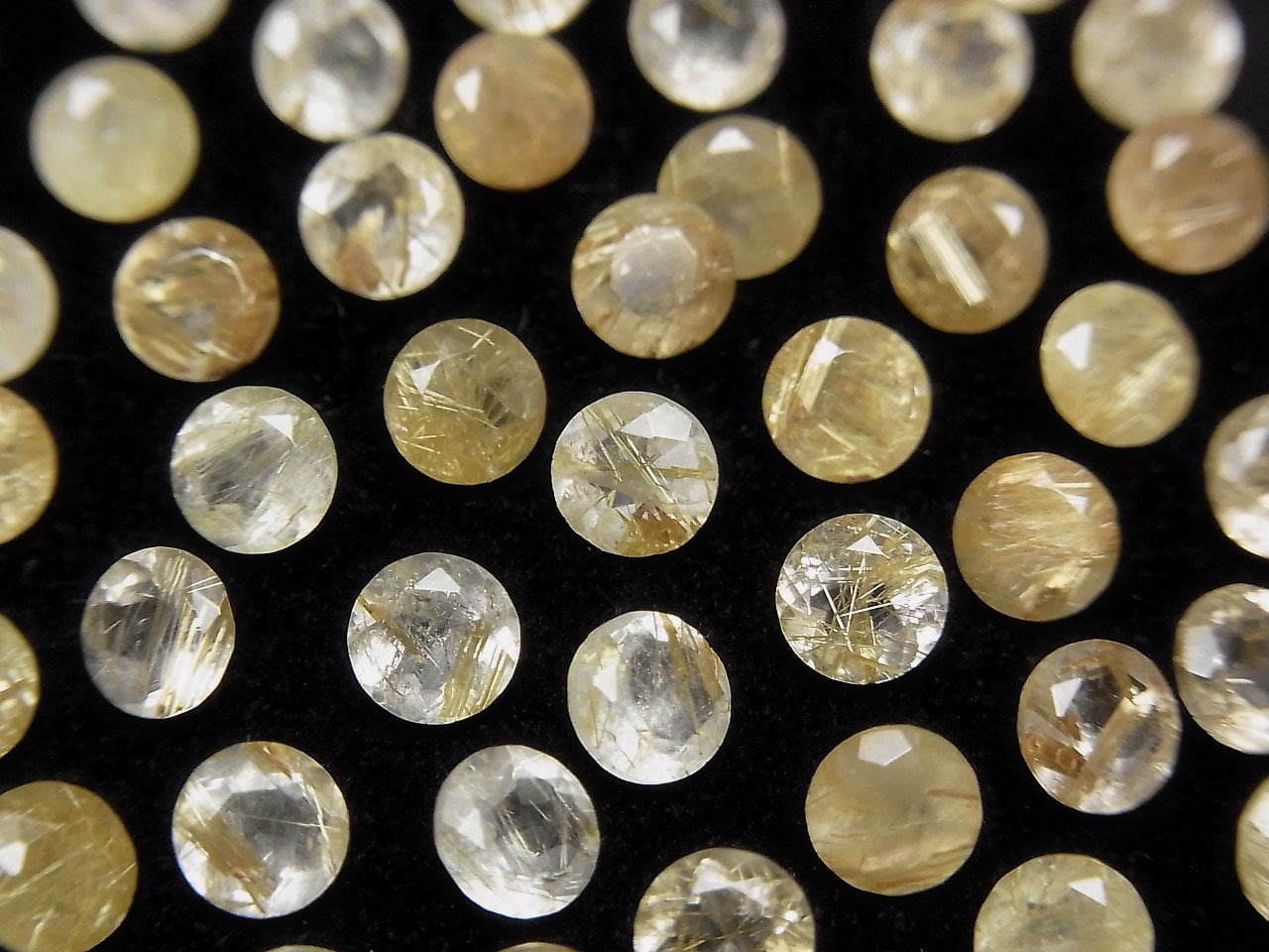 High Quality Rutilated Quartz AA++ Loose stone Round Faceted 5x5mm 5pcs
