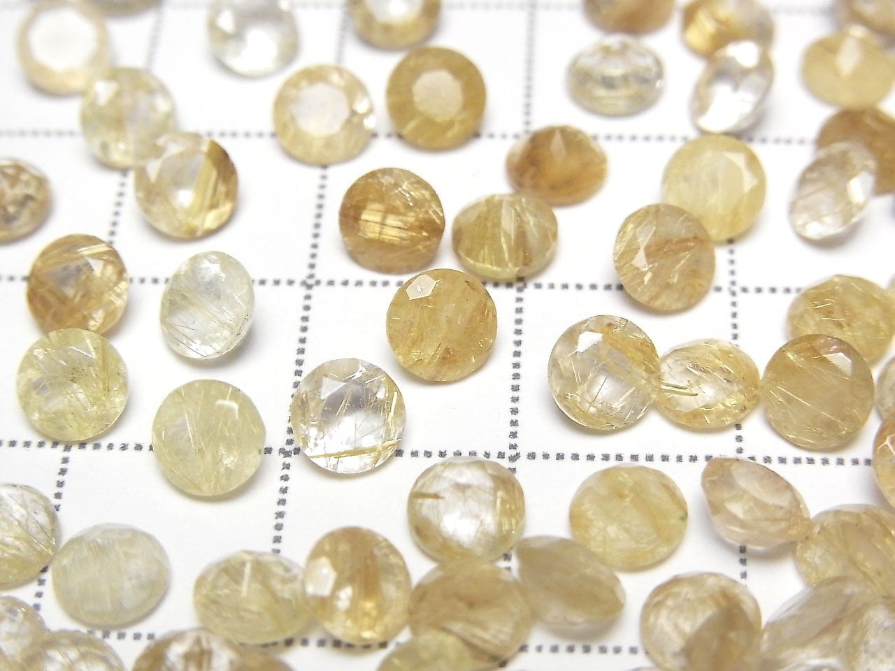 High Quality Rutilated Quartz AA++ Loose stone Round Faceted 5x5mm 5pcs