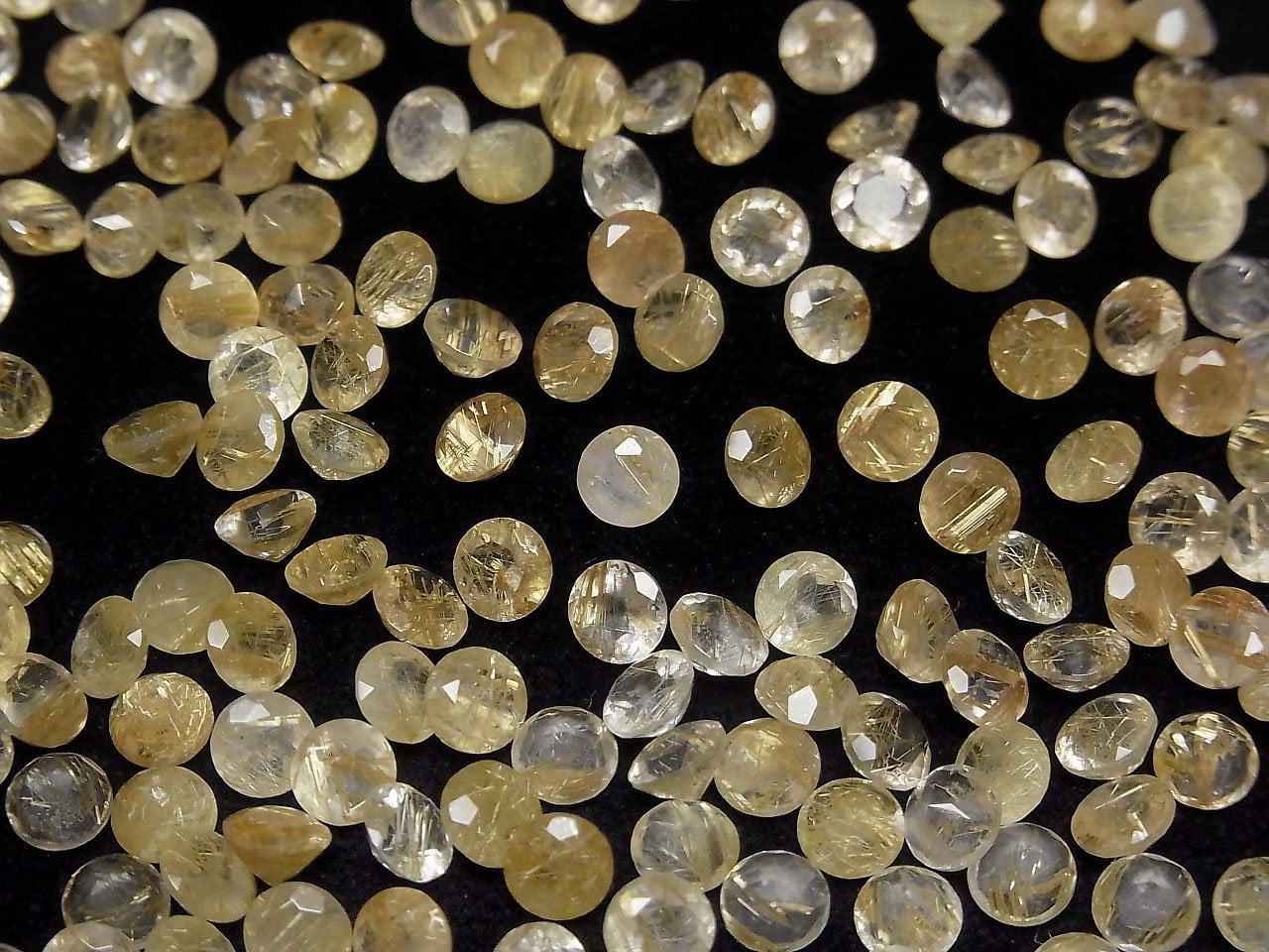 High Quality Rutilated Quartz AA++ Loose stone Round Faceted 5x5mm 5pcs