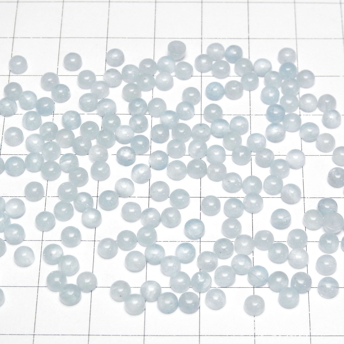 Aquamarine AA++ Round Cabochon 4x4mm 5pcs