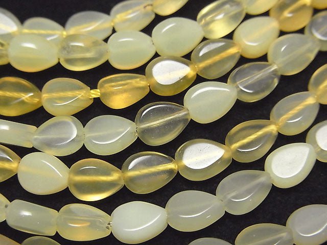 [Video]Yellow Opal AA++ Vertical Hole Pear shape (Smooth) 7x5mm 1strand beads (aprx.7inch/18cm)