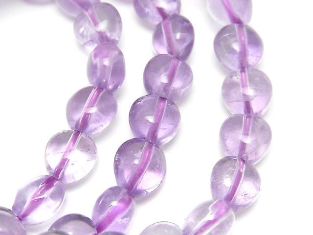 [Video]Amethyst AA++ Vertical Hole Heart 8x8x6mm Bracelet