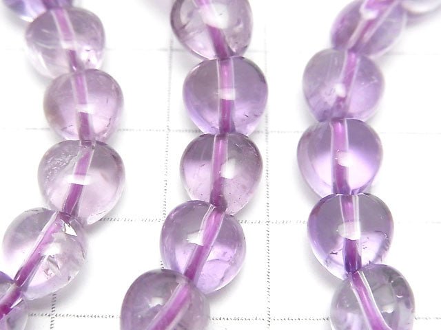 [Video]Amethyst AA++ Vertical Hole Heart 8x8x6mm Bracelet