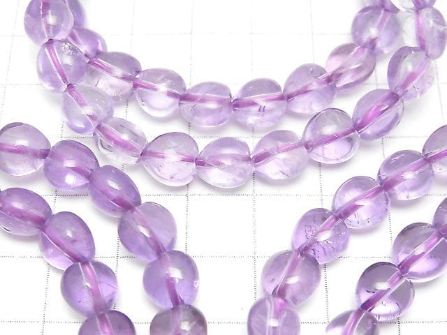 [Video]Amethyst AA++ Vertical Hole Heart 8x8x6mm Bracelet