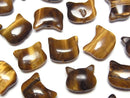 [Video] Yellow Tiger's Eye AA++ Cat Motif 10x12mm [Drilled Hole] 3pcs