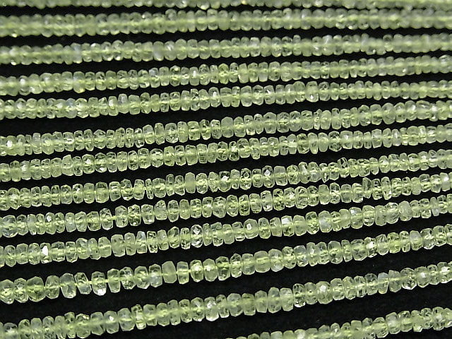 [Video]High Quality! Chrysoberyl AAA Faceted Button Rondelle 1/4 or 1strand beads (aprx.15inch/38cm)