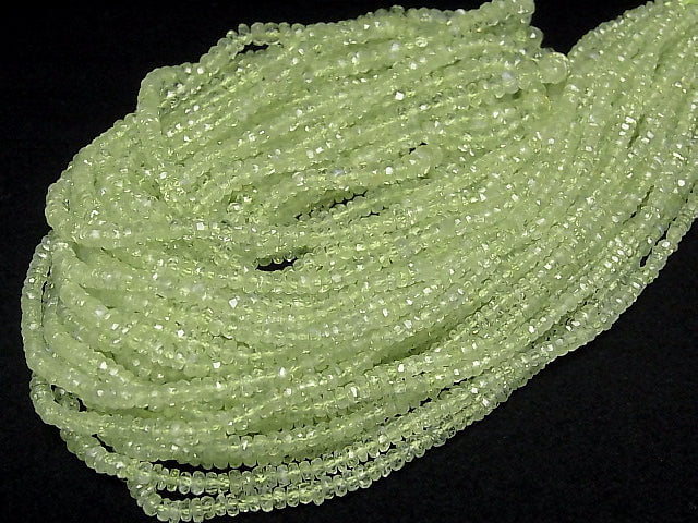 [Video]High Quality! Chrysoberyl AAA Faceted Button Rondelle 1/4 or 1strand beads (aprx.15inch/38cm)