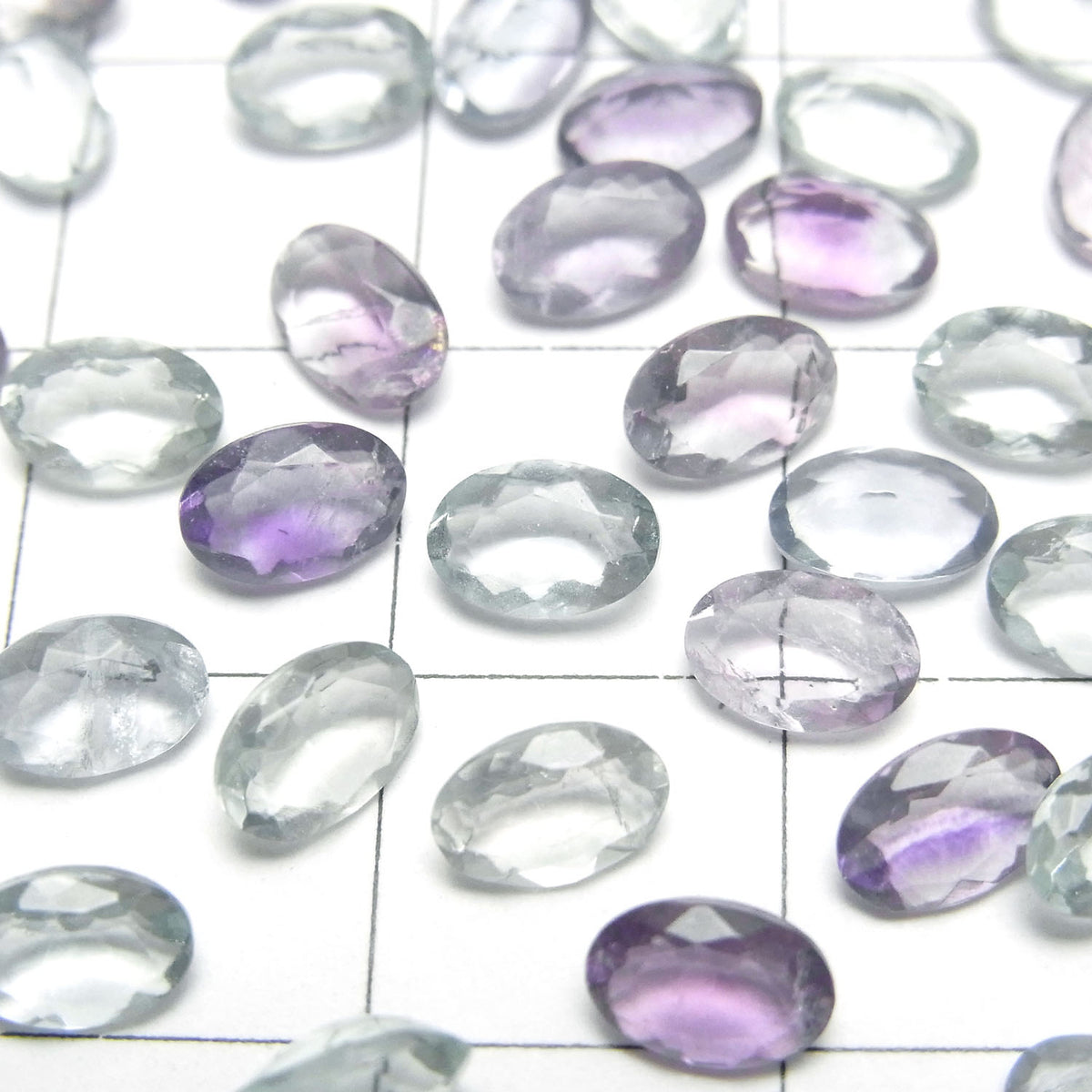 高品質多色螢石 AAA 裸石 橢圓刻面 6x4mm 5顆