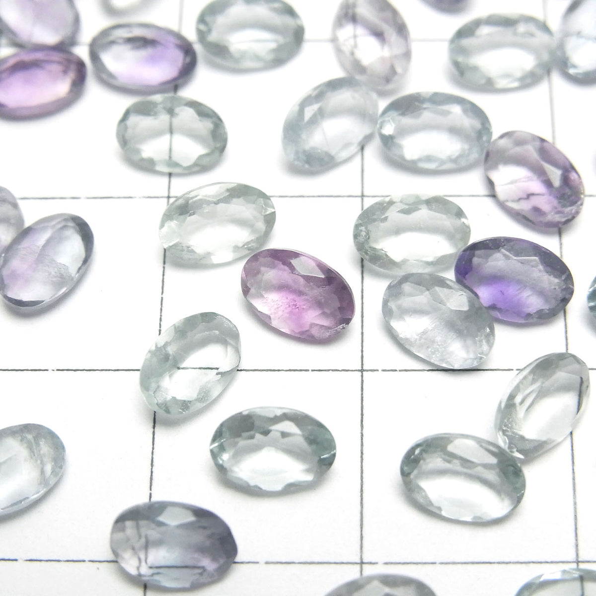 Hochwertiger mehrfarbiger Fluorit AAA lose Stein oval facettiert 6x4mm 5 Stück