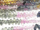 [Video]High Quality Multicolor Sapphire AAA- Drop Faceted Briolette 1strand beads (aprx.7inch/18cm)
