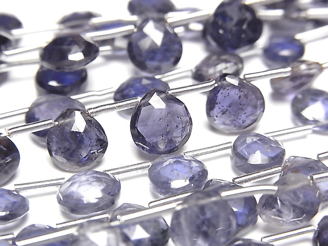 [Video]High Quality Iolite AA Chestnut Faceted Briolette 1strand (13pcs)