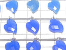 [Video] Blue Chalcedony Heart cut 13x10mm half or 1strand (6pcs)