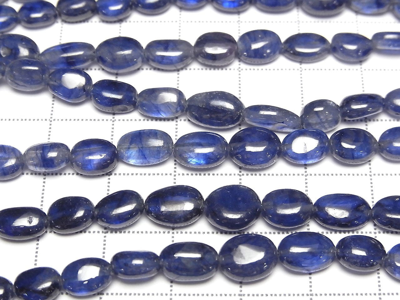 High Quality Sapphire AA++ Oval half or 1strand beads (aprx.5inch/12cm)