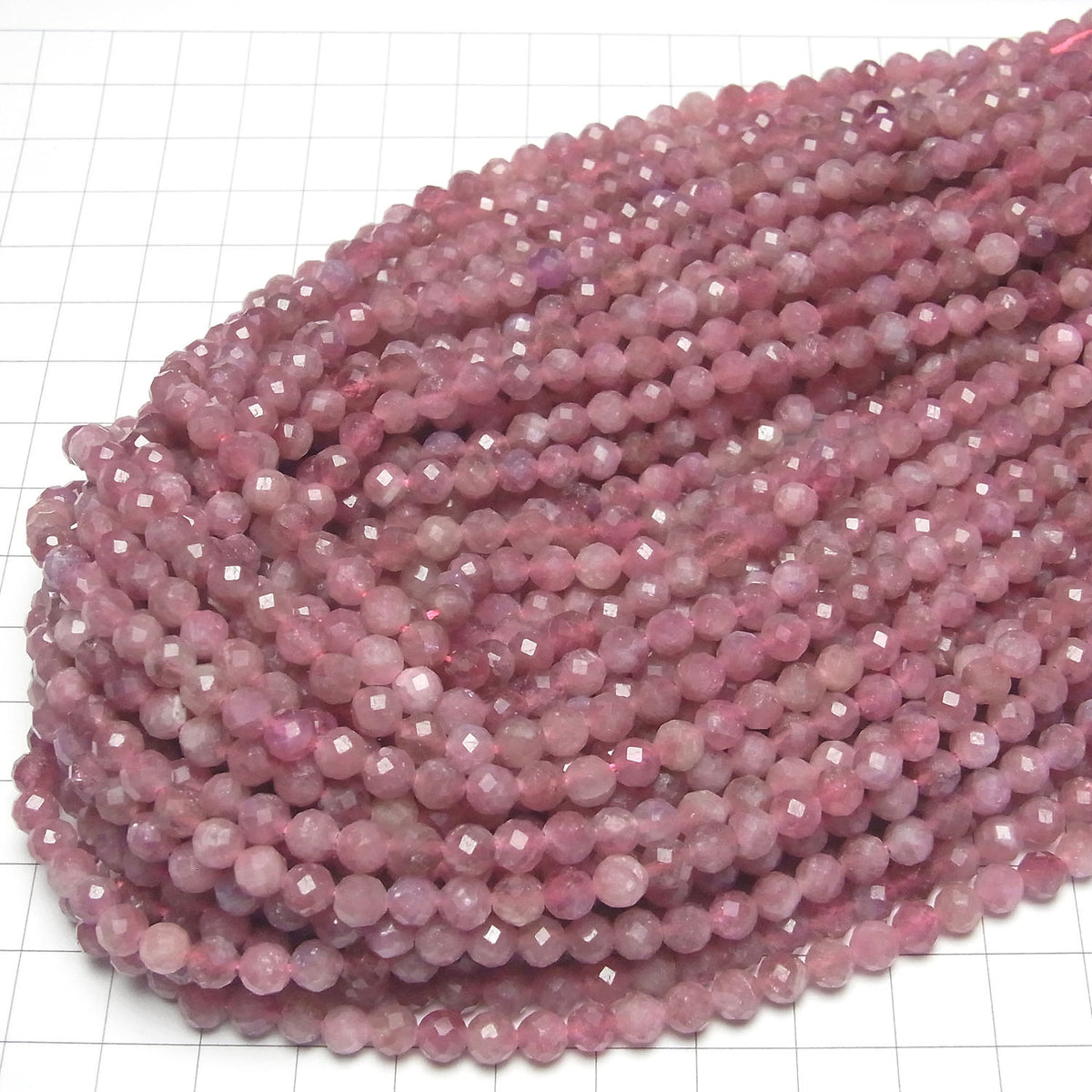 Haute Qualité ! Tourmaline Rose AAA - Perles rondes facettées de 5 mm, demi-fil ou 1 fil (environ 15 pouces/36 cm)