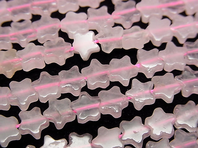 [Video] Rose Quartz AA+ Star 6x6mm 1strand beads (aprx.15inch/36cm)