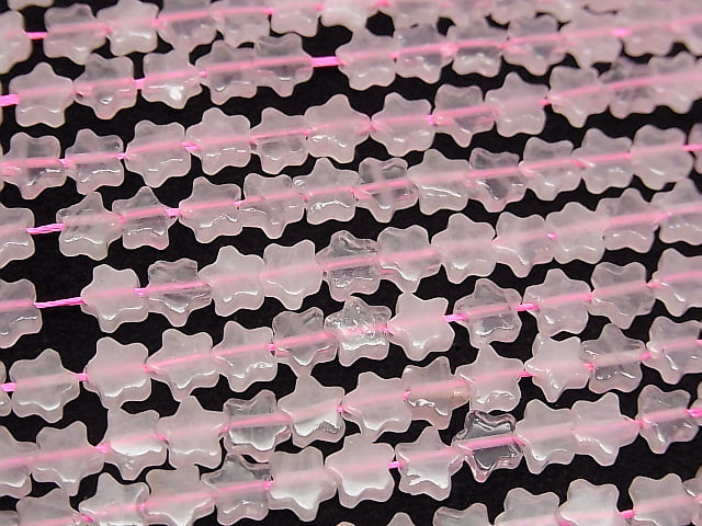 [Video] Rose Quartz AA+ Star 6x6mm 1strand beads (aprx.15inch/36cm)