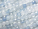 [Video] High Quality! Aquamarine AAA- Cube Shape 4x4x4mm half or 1strand beads (aprx.15inch/36cm)