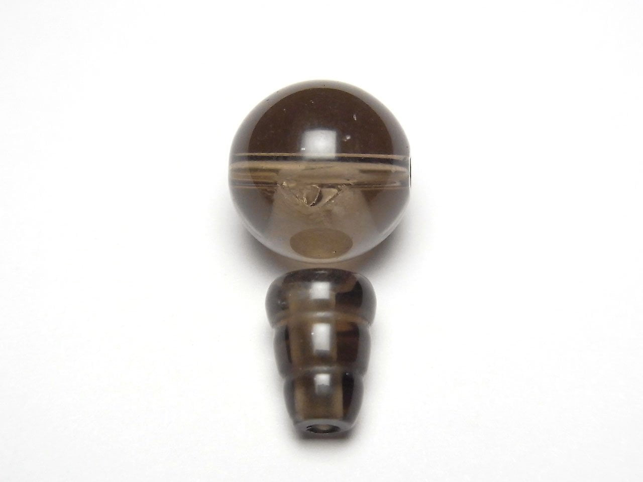 Perles de Quartz Fumé AAA T-Hole et perles Bosa [8mm][10mm][12mm][14mm] 1 ensemble