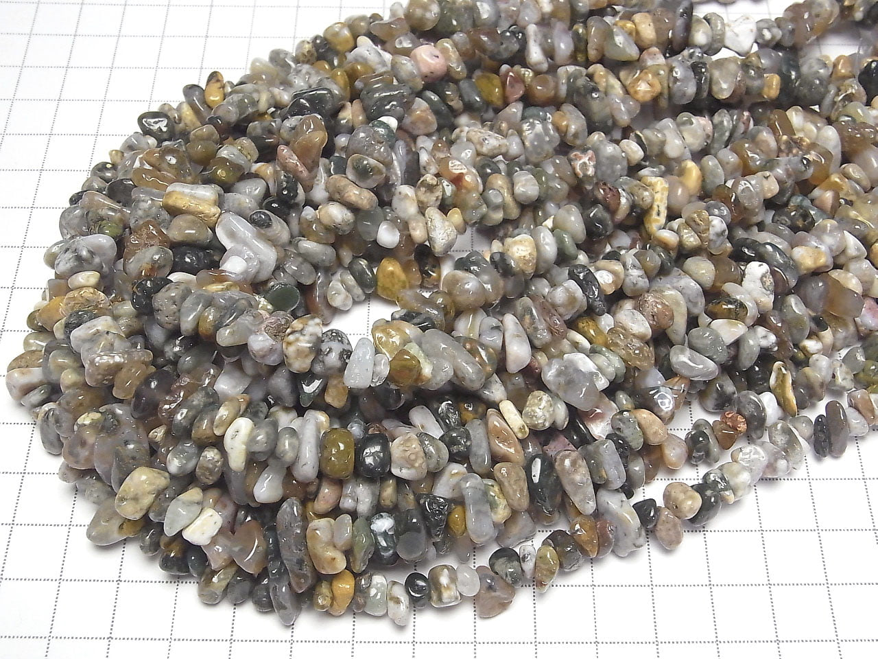 Pépites de jaspe océanique (petites) 1 fil de perles (environ 78 cm/31 pouces)