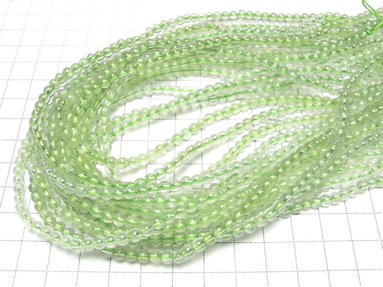 Prehnite AAA Rond 4mm 1 fil perles (env. 15po/36cm)
