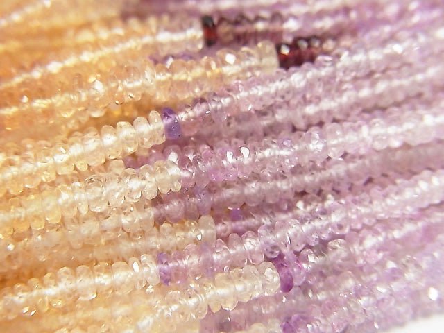 [Video]High Quality Multicolor Sapphire AAA Faceted Button Rondelle half or 1strand beads (aprx.18inch/44cm)