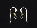 14KGF Earwire with Round Beads 18x7mm 1pair - !