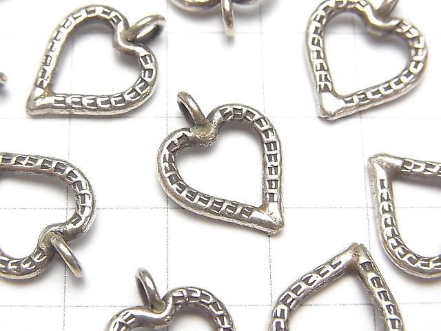 Karen Silver Heart Charm 17x12x2mm 1pc