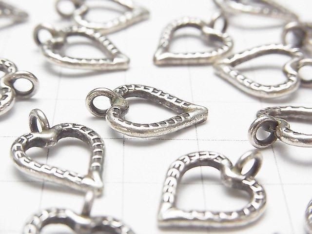 Karen Silver Heart Ornament Charm 17x12x2mm 1pc
