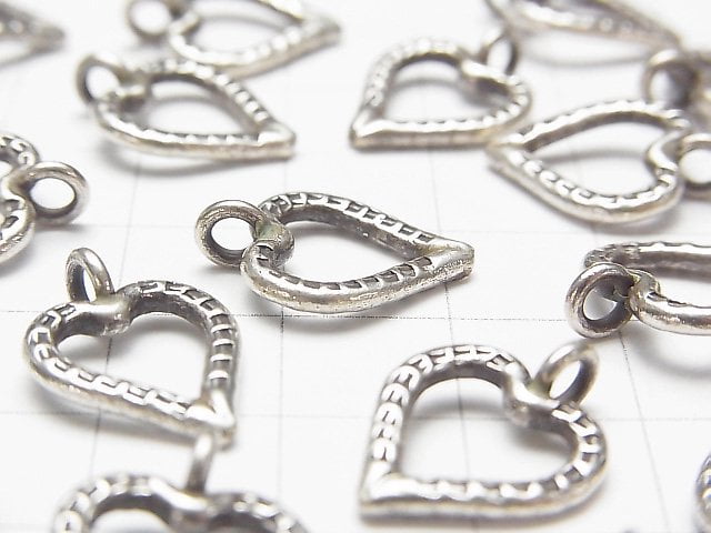 Karen Silver Heart Charm 17x12x2mm 1pc