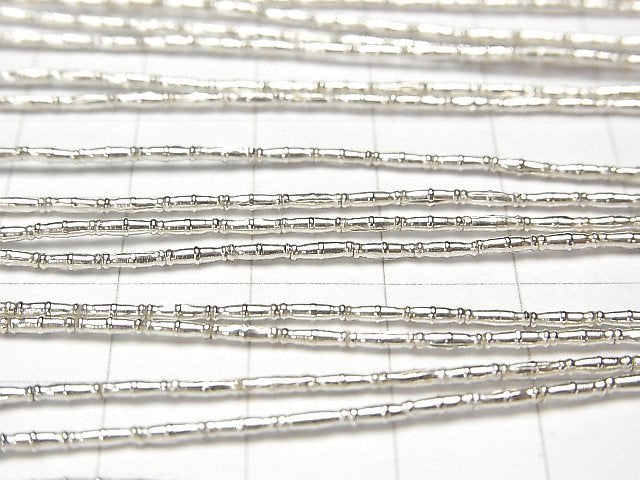 Karen Silver Patterned Tube 4.5x1.5x1.5mm half or 1strand beads (aprx.26inch/66cm)