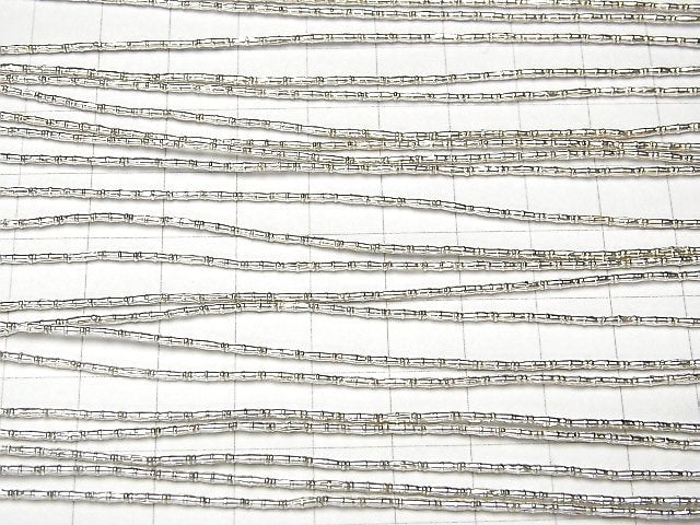 Karen Silver Patterned Tube 4.5x1.5x1.5mm half or 1strand beads (aprx.26inch/66cm)