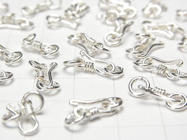 Silver925 Jump Ring with U Hook 10x4mm White Silver 2pcs