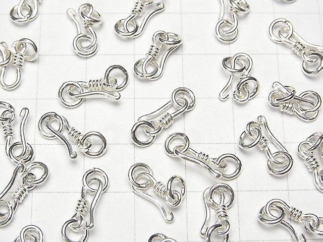Silver925 Jump Ring with U Hook 10x4mm White Silver 2pcs