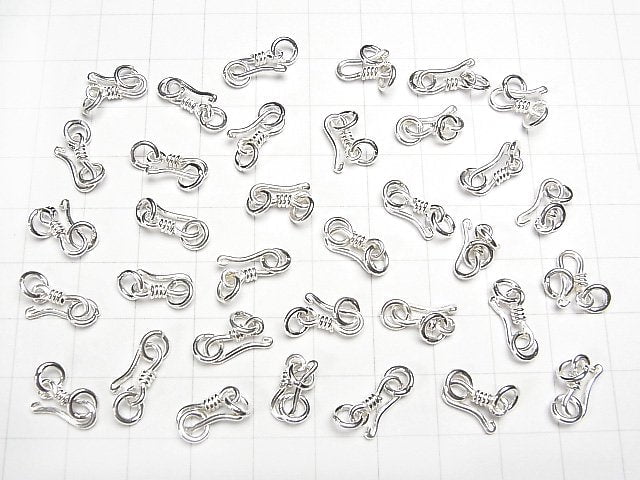 Silver925 Jump Ring with U Hook 10x4mm White Silver 2pcs