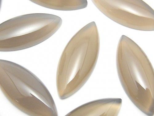 [Video] Gray Onyx AAA Marquise Cabochon 30x12mm 1pc