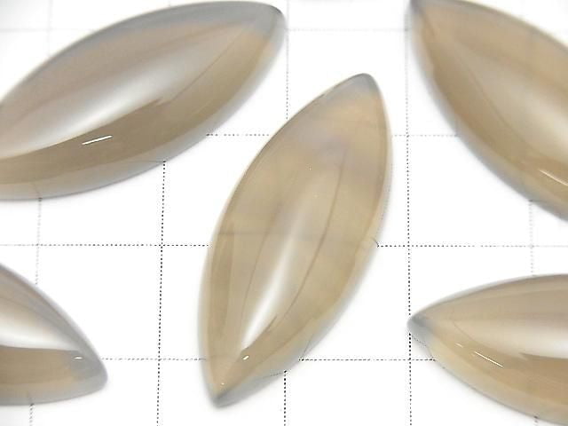 [Video] Gray Onyx AAA Marquise Cabochon 30x12mm 1pc