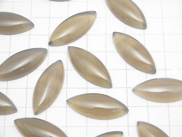 [Video] Gray Onyx AAA Marquise Cabochon 30x12mm 1pc