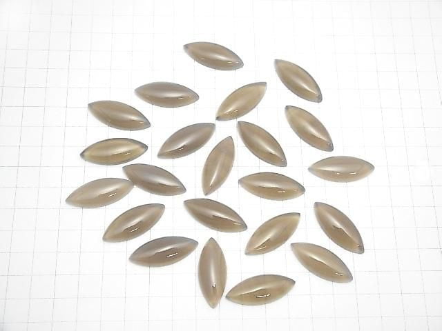 [Video] Gray Onyx AAA Marquise Cabochon 30x12mm 1pc