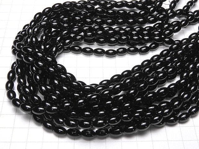 [Video] Onyx AAA Rice 9x6x6mm 1strand beads (aprx.15inch/36cm)