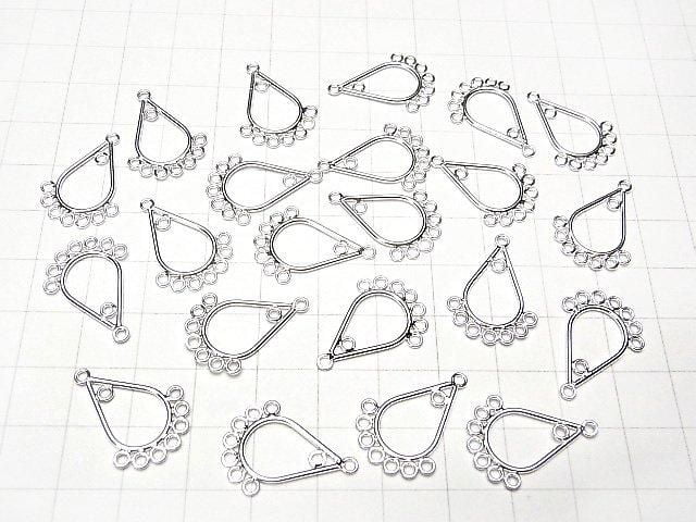 Silver 925 Pear-shaped Chandelier Charm, White Silver, 2pcs