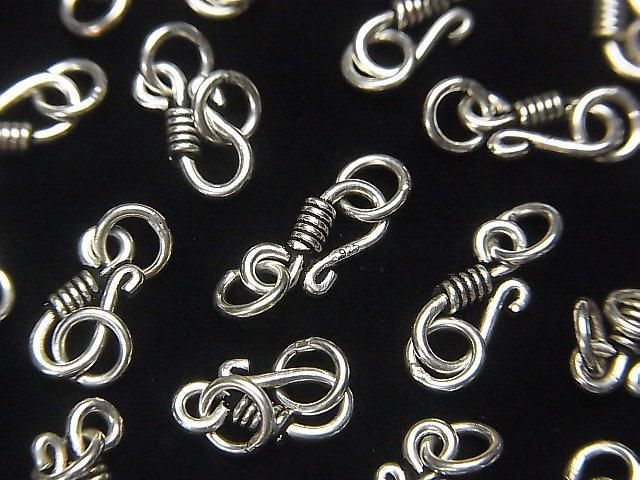 Silver 925 Jump Ring with U-Hook, 10x4.5mm, 2pcs