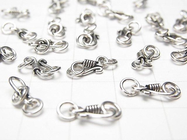 Silver 925 Jump Ring with U-Hook, 10x4.5mm, 2pcs