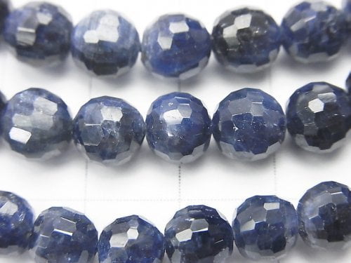 [Video][One of a kind] High Quality!  Top Quality Sapphire AAA Faceted Round 6.5-7.5mm  1strand beads (aprx.18inch/44cm) NO.1