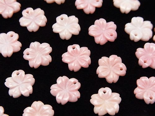 Carving, Flower, Mother of Pearl (Shell Beads) Pearl & Shell Beads