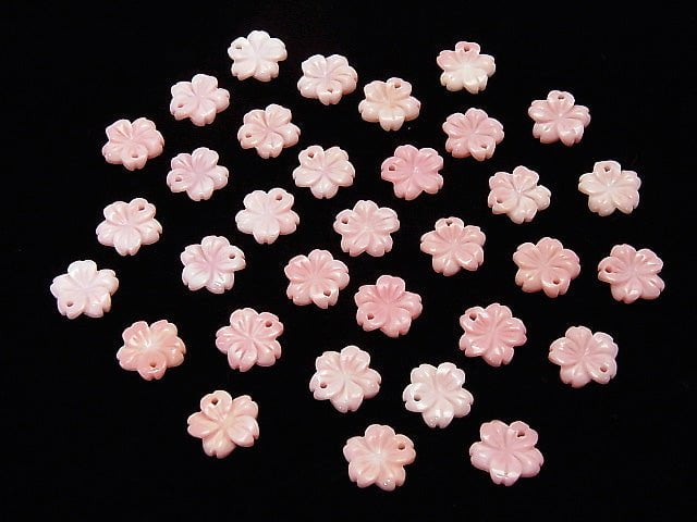 [Video] Queen Conch Shell AAA Flower (cherry) Carving 10 mm Top hole 2 pcs $4.79!