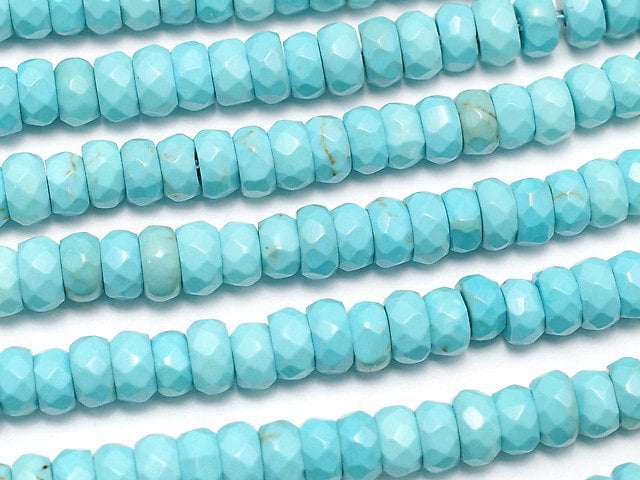 Magnesite Turquoise, Roundel Gemstone Beads