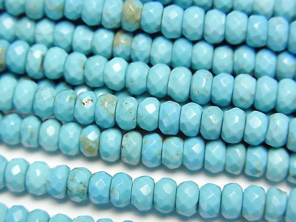 Magnesite Turquoise, Roundel Gemstone Beads