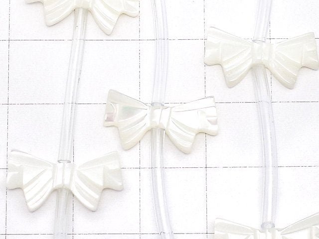 High Quality Mother of Pearl MOP AAA Ribon Shape White half or 1strand (Approx 12pcs)