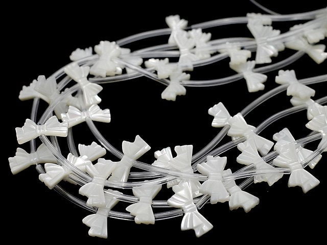 High Quality Mother of Pearl MOP AAA Ribon Shape White half or 1strand (Approx 12pcs)