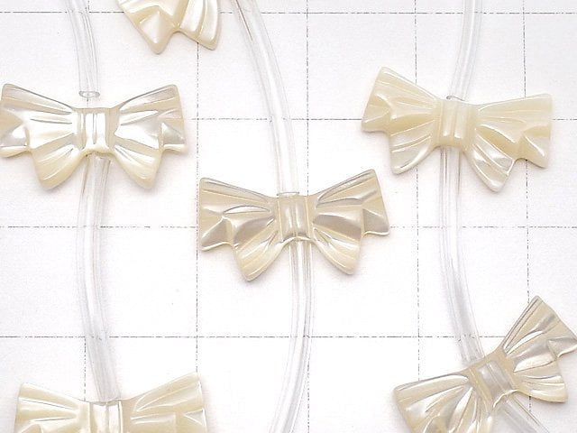High quality Mother of Pearl MOP AAA ribbon shape beige half or 1strand (Approx 11pcs)